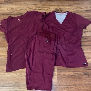Greys anatomy scrub bottoms and two scrub tops